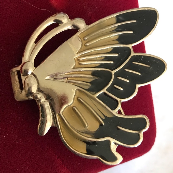 Vintage butterfly metal buckle, Mid-century BoHo, deco style - Picture 3 of 7
